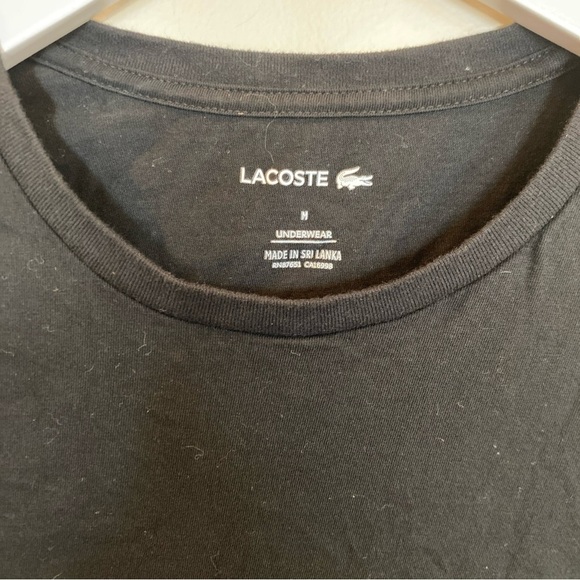 Lacoste Black Crew Neck Short Sleeve Underwear Mens Medium - Picture 2 of 5